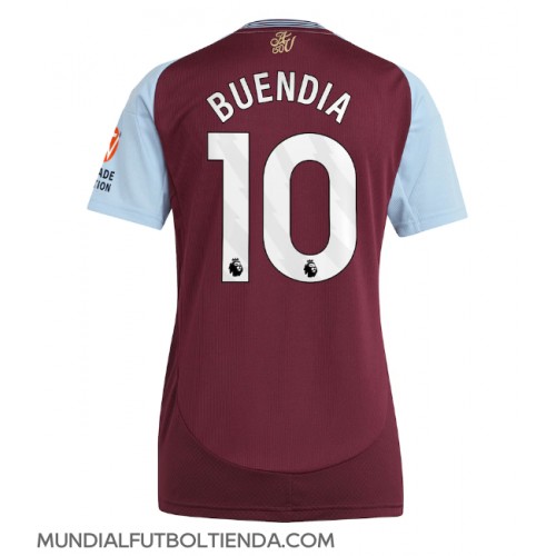 Camiseta Aston Villa Emiliano Buendia #10 Primera Equipación Replica 2024-25 para mujer mangas cortas
